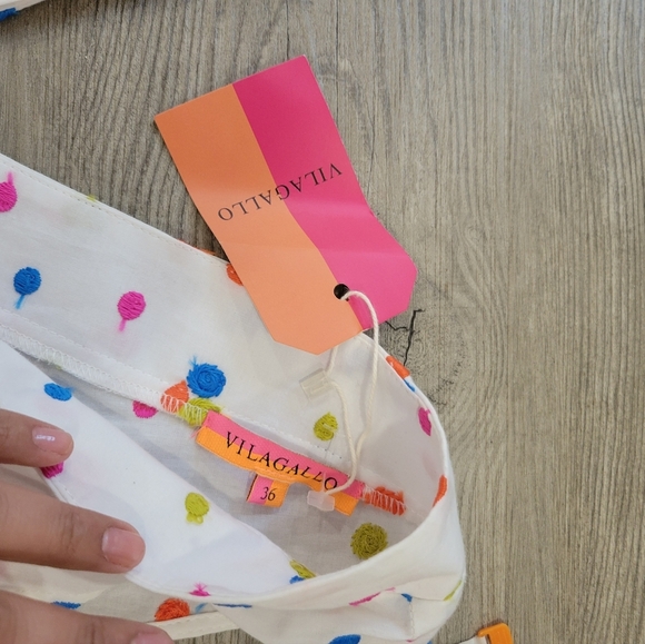 Vilagallo Women's Cotton Polka Dot Maxi Dress Size 36 - Picture 10 of 16